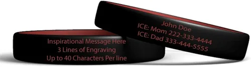 Miniatura 3 de Pulsera de identificación de alerta resistente al agua, personalizada, para hombres, mujeres y niños