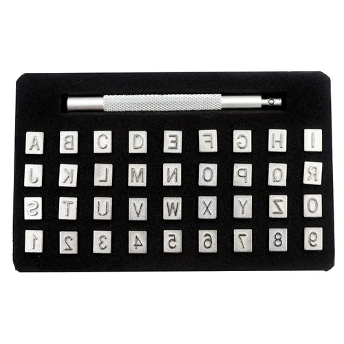 DGOL 36 piezas de cuero de 1/4 de pulgada para manualidades, letras del alfabeto, números, kit de herramientas de estampación