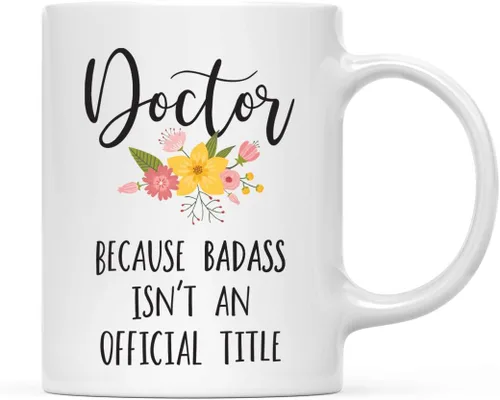 Miniatura 66 de Andaz Press Taza de café de 11 onzas, regalo de broma, tía porque Badass no es un título oficial, gráfico floral, 1 paquete