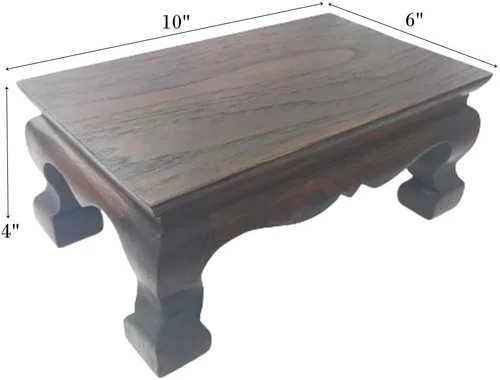Miniatura 5 de Soporte de estatua de Buda para mesa de adoración, pedestal tailandés hecho a mano, soporte para tallar madera de teca, decoración del hogar, 10