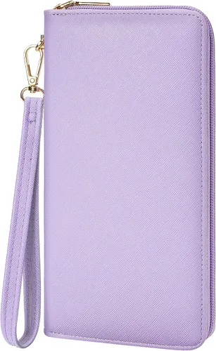 Miniatura 111 de Chelmon - Monedero para mujer de cuero genuino con bloqueo de señal RFID, para tarjetas de crédito