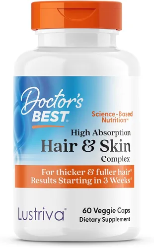 Complejo de alta absorción para el cabello y la piel, clínicamente demostrado para hacer crecer cabello más grueso y saludable en 3 semanas, apoya