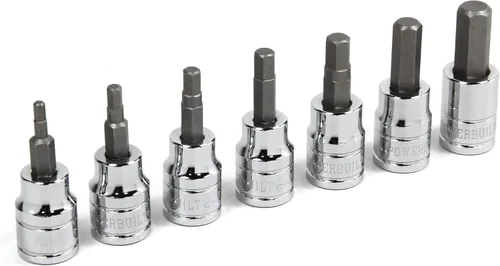 Miniatura 11 de Powerbuilt 640049 - Juego de 6 llaves de vaso Torx de 1/4 pulgadas, T10 T15 T20 T25 T27 T30, brocas S2 y enchufes de cromo-vanadio, estante