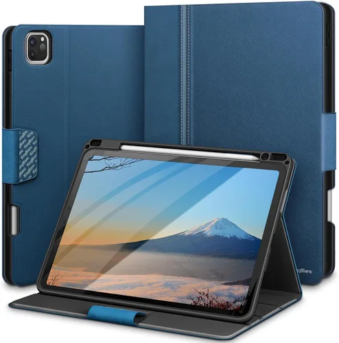Miniatura 12 de KingBlanc Funda para iPad Pro de 11 pulgadas de 4ª/3ª/2ª/2ª/1ª generación (2022/2021/2020/2018) con soporte para lápices, cuero sintético, función