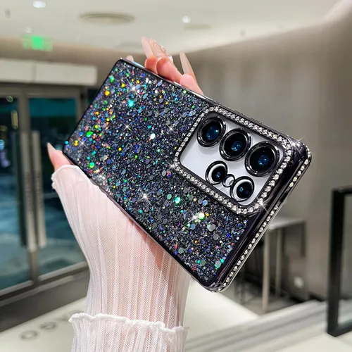 Miniatura 8 de FABSPARK Funda para Samsung Galaxy S22, Cristal Brillante Diamante Pedrería Lentejuela Brilloso Reluciente Espumoso Brillante Lujoso Galvanizado