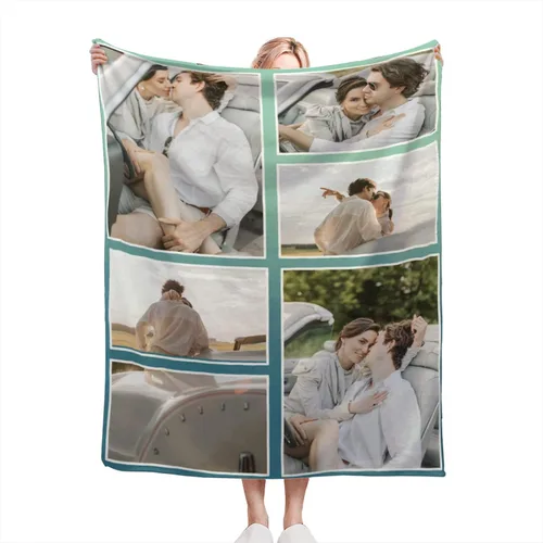 Miniatura 19 de Manta personalizada con texto fotográfico, manta de imagen personalizada para bebé, madre, padre, adultos, amigos, amantes, regalo personalizado