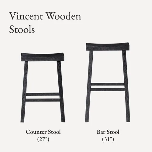 Miniatura 6 de Maven Lane Taburete de bar de cocina, moderno taburete de bar de madera de granja, sillas de isla de cocina, taburetes de bar de altura de bar