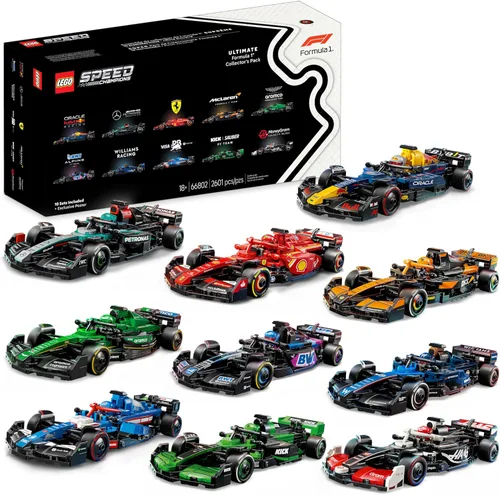 LEGO Speed Champions Ultimate Formula 1 Paquete de coleccionista – Contiene 10 juegos en 1 – Incluye póster exclusivo – Kit coleccionable de coche