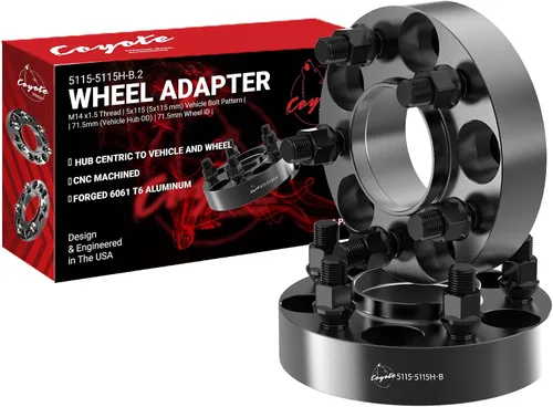 Miniatura 16 de Wheel Accessories Parts 2 adaptadores de espaciadores de rueda centrados en buje 5 en 4.528 in 0.197x4.528 in 1.00 pulgadas de grosor 2.815 in buje