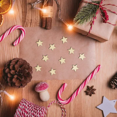 Miniatura 6 de AUEAR, Piezas de madera con forma de estrellas recortadas para manualidades, manualidades, costura, decoración de bricolaje (1 pulgada, 200 unidades)