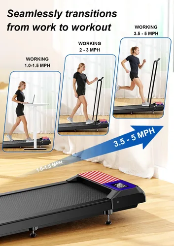 Miniatura 6 de Smart Queen Almohadilla para caminadora con mango extraíble, cinta de correr portátil de 2.5 HP para el hogar y la oficina, capacidad de 270 libras