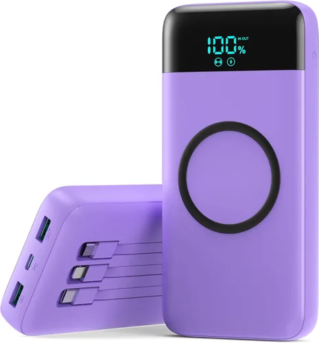 Miniatura 13 de Cargador portátil inalámbrico de 40800 mAh con 3 cables integrados, batería de carga inalámbrica 7 en 1 de 15 W, 25 W PD QC 4.0 carga rápida USB C