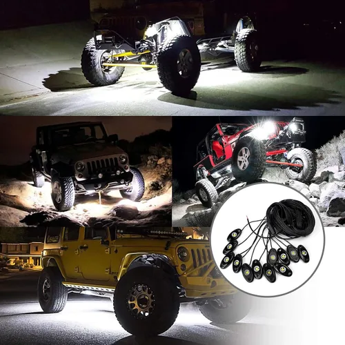 Miniatura 4 de OPP ULITE Kit de Luces LED Blancas para Rocas, 12 Módulos de Iluminación Inferior para Jeep Todoterreno Camión Automóvil ATV SUV Barco Motocicleta