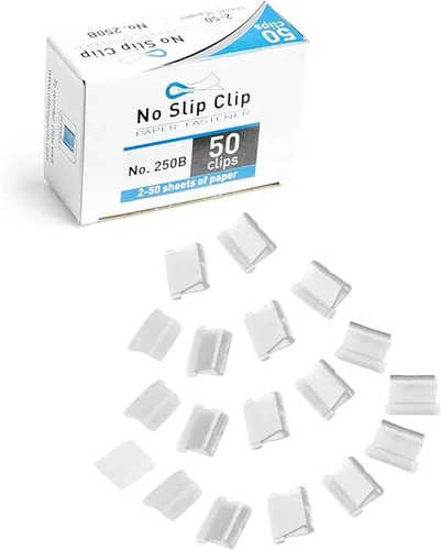 Miniatura 7 de OfficeGoods Recambios de clip antideslizante – Se une hasta 50 páginas – Reutilizable – Funciona con dispensador de clip antideslizante – Caja de 50