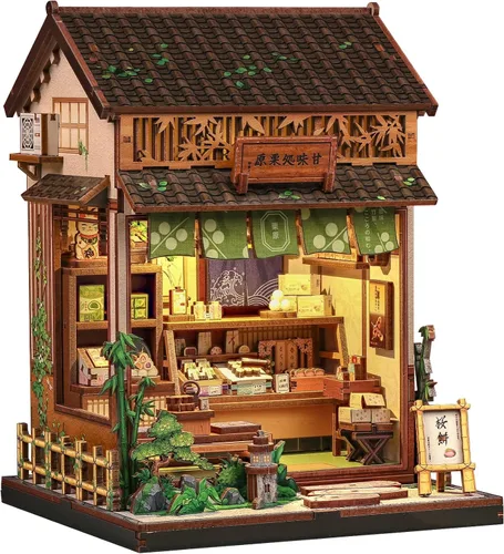 Miniatura 16 de CUTEBEE - Kit de rincón de libros - Kit de casa de muñecas en miniatura DIY para adultos, decoración de estantería de casa pequeña Booknook