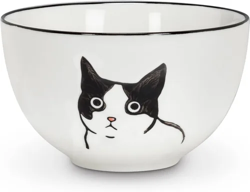 Miniatura 2 de Abbott Collection, Taza Peering Cat en blanco y negro, 10 onzas