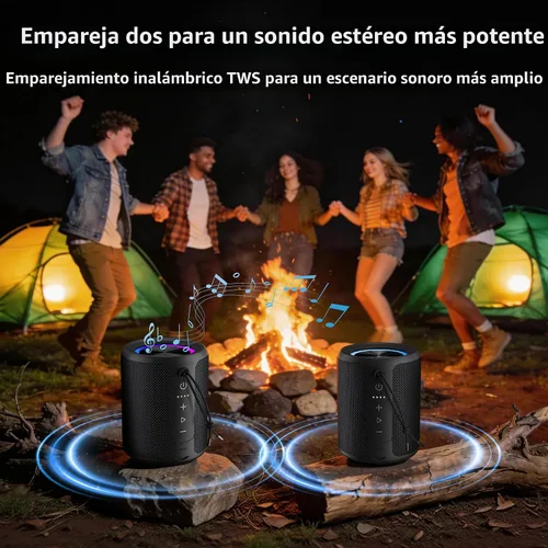 Miniatura 4 de Altavoz Bluetooth portátil, IPX7 impermeable altavoz inalámbrico con sonido estéreo fuerte de 20 W, tiempo de reproducción de 15 horas y luz RGB