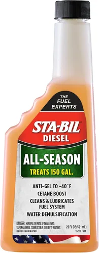 STA-BIL Diesel Todo-Temporada - Anticongelante - Impulso de Cetano - Limpia y Lubrica el Sistema de Combustible - Demulsificación de Agua - Trata