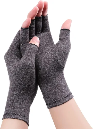 Miniatura 13 de Guantes de artritis – Compresión sin dedos para aliviar el dolor de las articulaciones, guantes de mano cálidos para túnel carpiano para mujeres