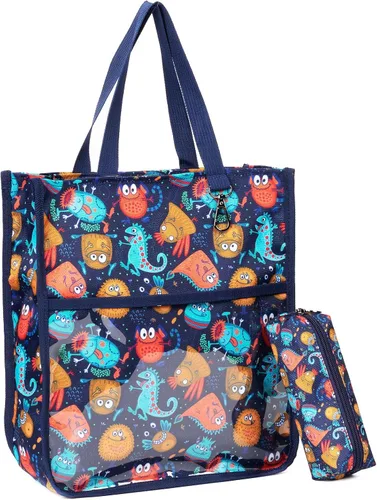 Miniatura 15 de Bolsas de mano lindas para niños y niñas de 4 a 16 años, bolsos con estuche de lápices, bolsas de libros con cremallera para la escuela y el tiempo
