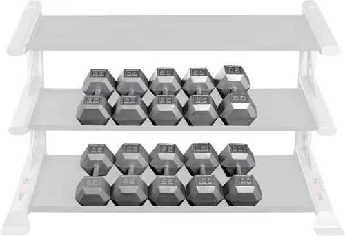 Miniatura 5 de Body-Solid Mancuerna hexagonal de hierro fundido, pesas de mano para hombres y mujeres, mancuernas de peso para entrenamiento de fuerza, culturismo