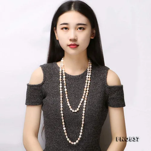 Miniatura 8 de JYX Pearl Collar infinito de 0.315-0.354 in multicolor barroco perla collar largo suéter collar 64", Perla, Perla