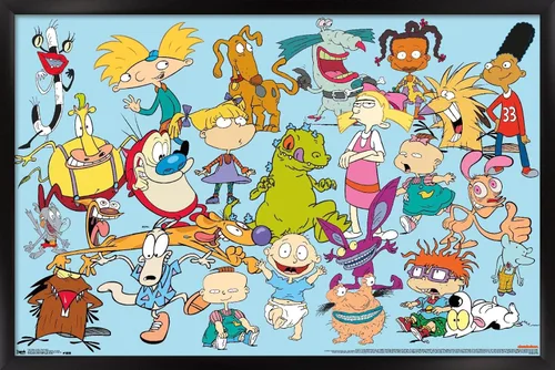 Miniatura 8 de Trends International Póster de pared de personajes de Nickelodeon, 14.725 x 22.375 pulgadas, versión enmarcada de madera de granero