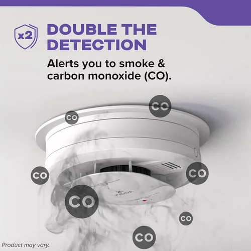 Miniatura 4 de Kidde Detector de humo y monóxido de carbono cableado, batería de reserva de 10 años, alertas de voz, indicadores de luz de advertencia LED