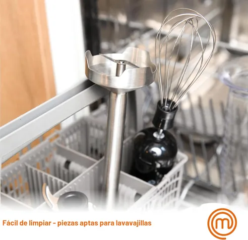 Miniatura 6 de MasterChef Batidora de Inmersión de Mano con Batidor Eléctrico y Accesorios de Espumador de Leche, Batidora de Mano de Acero Inoxidable para Hacer