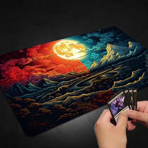 Miniatura 5 de Tapete de juego para MTG con bolsas de almacenamiento gratis, tapete de juego de 24 x 14 pulgadas TCG y alfombrillas de juego de mesa para tarjetas