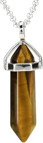 Miniatura 4 de 1 collar con colgante de bala de piedra preciosa natural, piedra de cristal curativo, cuarzo, reiki, chakras, roca energética, 18 pulgadas
