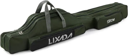 Lixada Carrete portable de lona para caña de pescar. Bolsa organizador bolsa de aparejos de pesca de 100 cm/130 cm/150 cm
