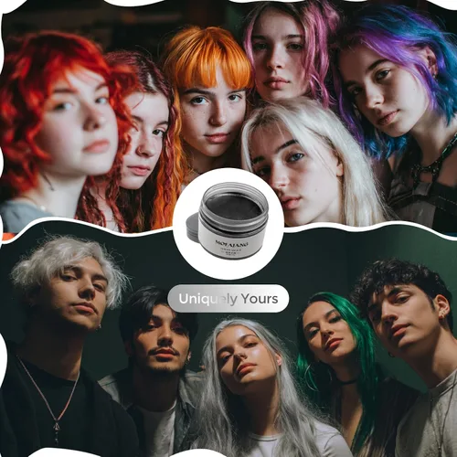 Miniatura 8 de Cera Temporal Negra para el Cabello - SOVONCARE Tinte Lavable para el Cabello para Hombres y Mujeres, Fijación Todo el Día, Arcillas Desechables
