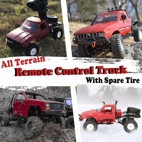 Miniatura 4 de Camión RC Crawler Offroad RC WPL C14 RC Rock Crawler 4x4 1/16 Escala 1/16 Camiones de control remoto, 2.4G Semi Camiones Todo Terreno RTR Hobby RC