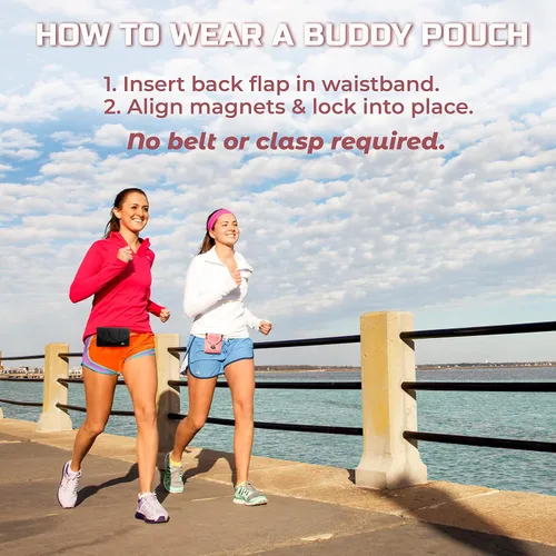 Miniatura 3 de Running Buddy Riñonera unisex para correr, para hombres y mujeres, cintura para caminar, viajar, sin cinturones, rozaduras ni rebotes, resistente al