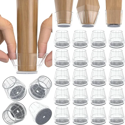 Miniatura 45 de 24 piezas de protectores de piso de silicona extra pequeños para patas de silla para pisos de madera dura, fundas engrosadas de goma para patas