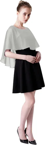 Miniatura 2 de Capelets de gasa para mujer, chales y envolturas suaves para vestido de noche, boda, capa Bole