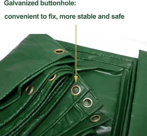 Miniatura 5 de 10' x 20' Cubiertas de lona de vinilo verde resistente de 14 mil para usos múltiples: impermeable, resistente al sol, techo, lona a prueba