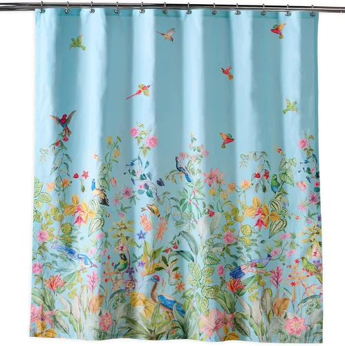 Miniatura 11 de Maison d' Hermine Cortina de ducha 100% algodón, un panel, 70 x 72 pulgadas, cortinas de ducha de tela lavable para baño, fácil de colgar con 12