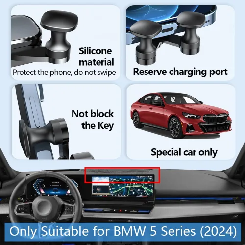 Miniatura 5 de Soporte para teléfono de coche para BMW Serie 5 2024 2025 2026 BMW i5 530i 540i xDrive eDrive40 M60 Accesorios para automóviles Soporte de pantalla