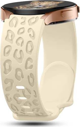 Miniatura 13 de Bandas grabadas sin huecos con diseño de leopardo compatibles con Samsung Galaxy Watch 6/5/4 Band 40mm 44mm, Watch 6 47mm 43mm, 5 Pro 45mm, Watch 4