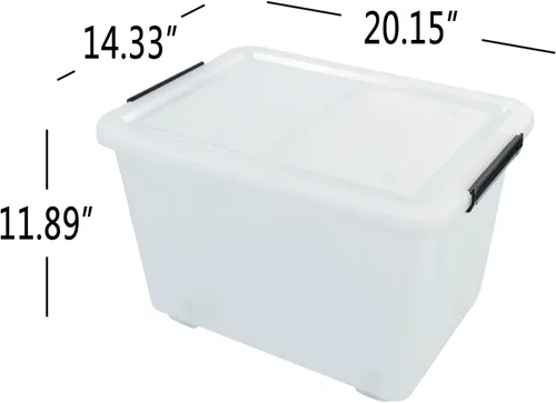 Miniatura 4 de Paquete de 4 cajas de almacenamiento de 50 cuartos con ruedas, grandes bolsas de plástico transparente con tapa