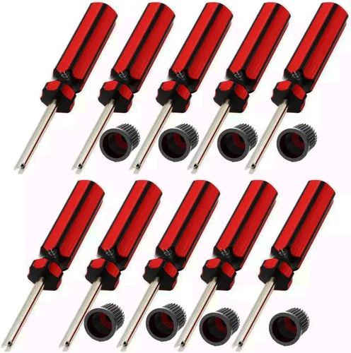 10 Piezas Destornillador de Núcleo de Válvula para Auto Automóvil Motocicleta Camión Bicicleta Extractor de Núcleo de Vástago de Válvula Instalador