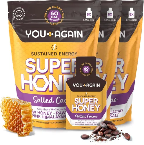 Miniatura 8 de You Again Super Honey Packets - Variedad Gel energético limpio para entrenamiento Ciclismo, resistencia, gel para correr o refrigerio energético