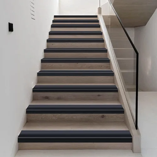 Miniatura 6 de Trimold Vinilo Antideslizante para Borde de Escalera, Paso de Escalera Autoadhesivo Antideslizante, Protector de Borde de Goma Flexible