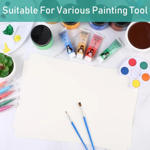 Miniatura 2 de TecUnite 60 hojas de papel de acuarela a granel, almohadilla de color de agua de prensa en caliente para pintar medios húmedos, papel de dibujo
