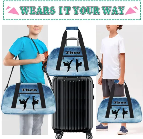 Miniatura 6 de Bolsas de lona deportivas personalizadas para niños, bolsa de entrenamiento personalizada para gimnasio, bolsa de entrenamiento con nombre