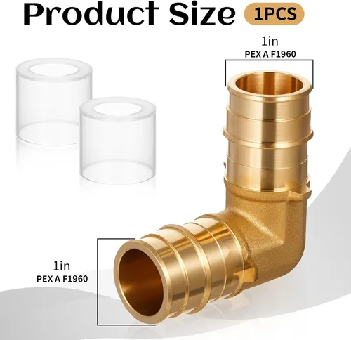 Miniatura 3 de 1 "X 1" Codo de 90 grados Pex A Accesorios de expansión Accesorios de latón Herramienta de crimpado Pex para conexión de tubería de tubería, ASTM