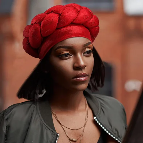 Miniatura 6 de 6 unidades de turbante africano para mujeres negras, gorro trenzado elástico africano para el cabello trenzado