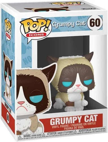 Miniatura 3 de Funko Icons: Grumpy Cat - Grumpy Cat Pop! Figura de vinilo (incluye funda protectora compatible con caja Pop Box)